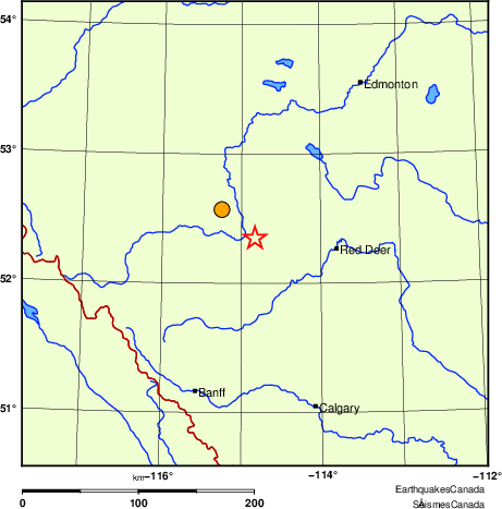 Map of historical earthquakes magnitude 5.0 and larger. Details in the data table below