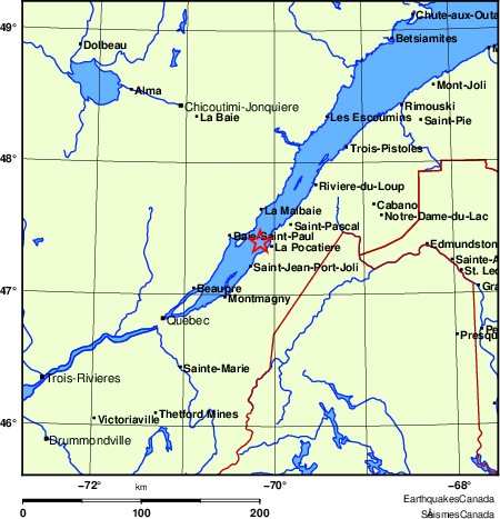 Map of Earthquake Localities