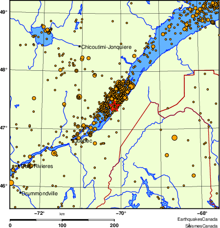 Map of earthquakes magnitude 2.0 and larger, 2000 - present