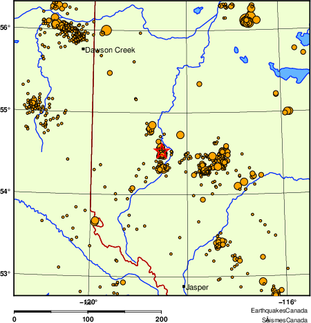 Map of earthquakes magnitude 2.0 and larger, 2000 - present