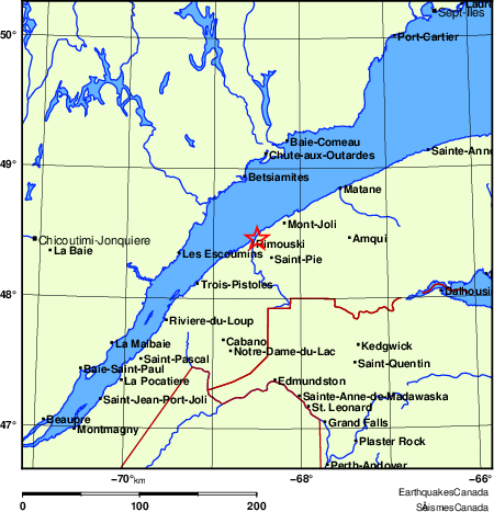 Map of Earthquake Localities