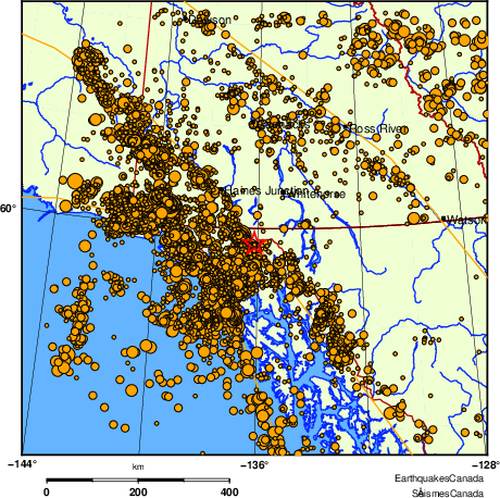 Map of earthquakes magnitude 2.0 and larger, 2000 - present