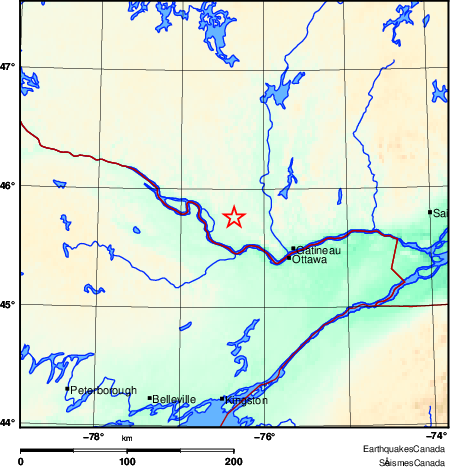 carte des environs du s&eacute;isme