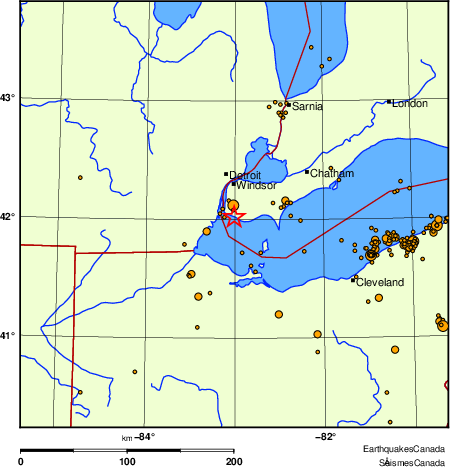 Map of earthquakes magnitude 2.0 and larger, 2000 - present