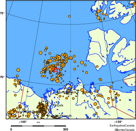 Map of earthquakes magnitude 2.0 and larger, 2000 - present